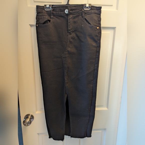 Denim Club Black Long Denim Skirt - Picture 1 of 4